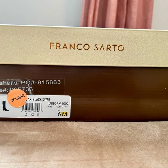 Franco Sarto Women's Black Knee-High Boots with Buckle - Picture 6 of 6